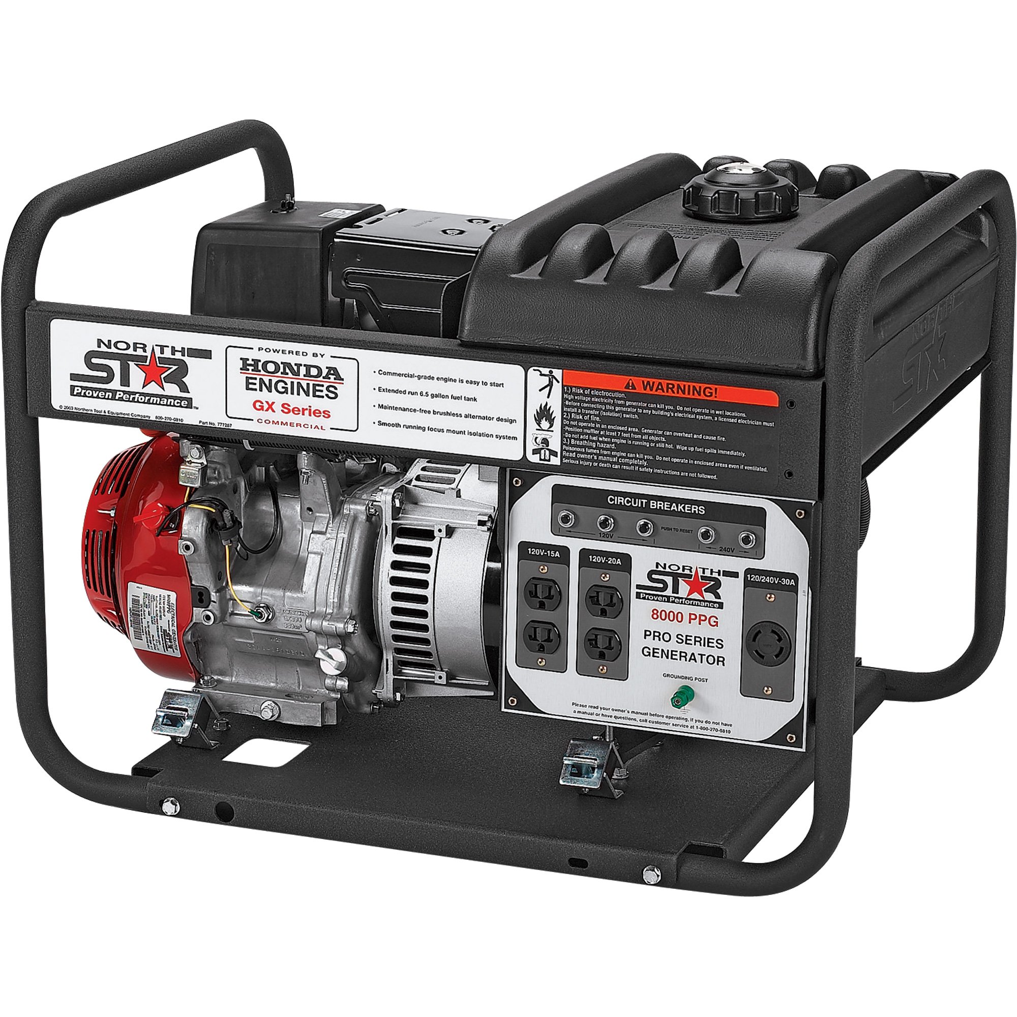 NorthStar Generator — 389cc, 8000 Surge Watts, 6600 Rated Watts, Gasoline